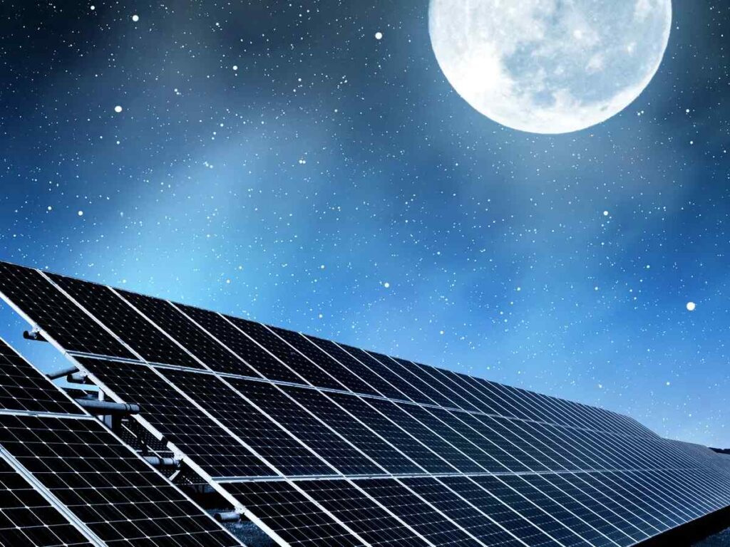 solar panels at night